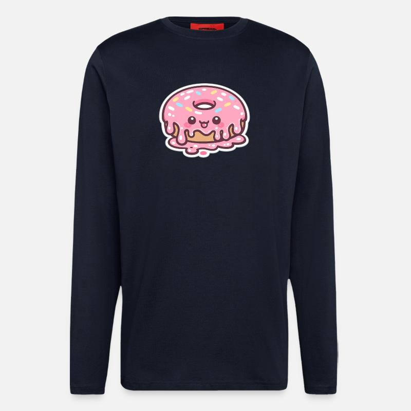 Kawaii Donut mit Zuckerguss - Langarmshirt - made by SPREAD - DARK NAVY