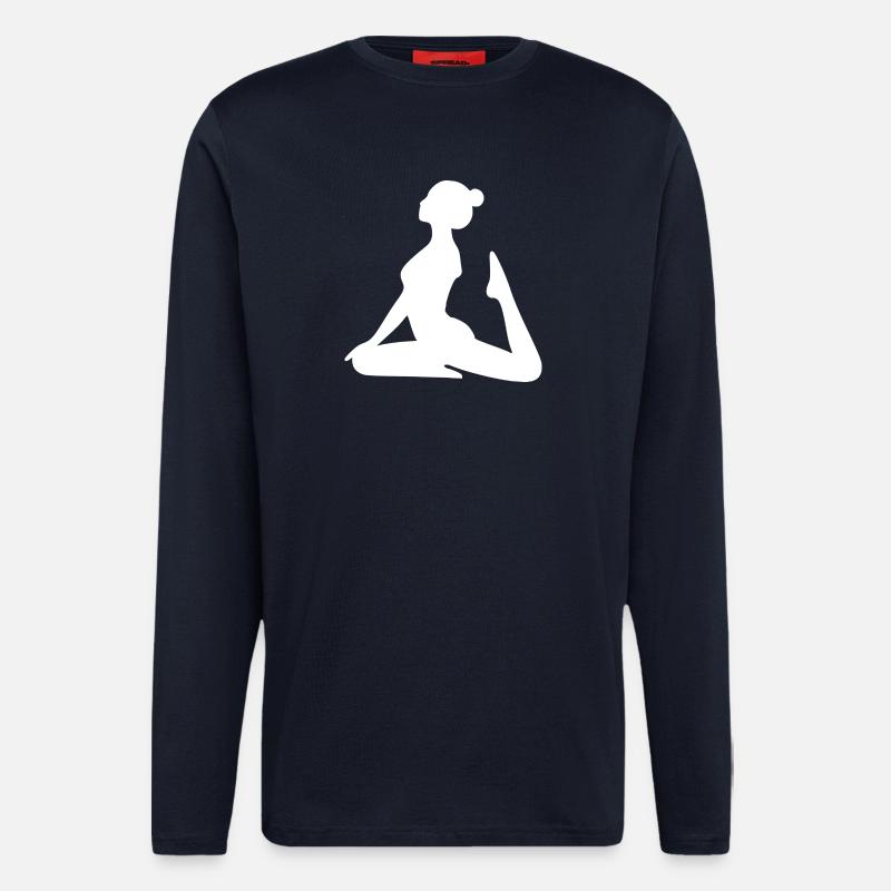Yoga Forms Silhouettes White - Longsleeve - made by SPREAD - DARK NAVY