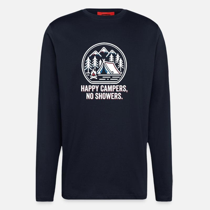 Camping Camp Tent & Campfire - Longsleeve - made by SPREAD  - DARK NAVY