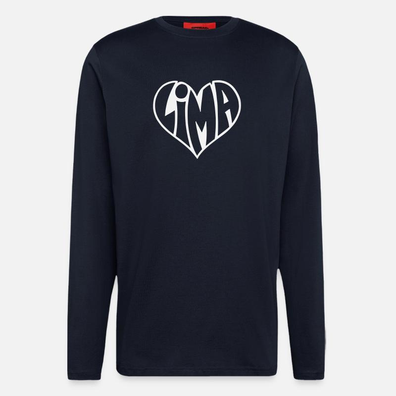 Lima Heart Typo - Longsleeve - made by SPREAD  - DARK NAVY
