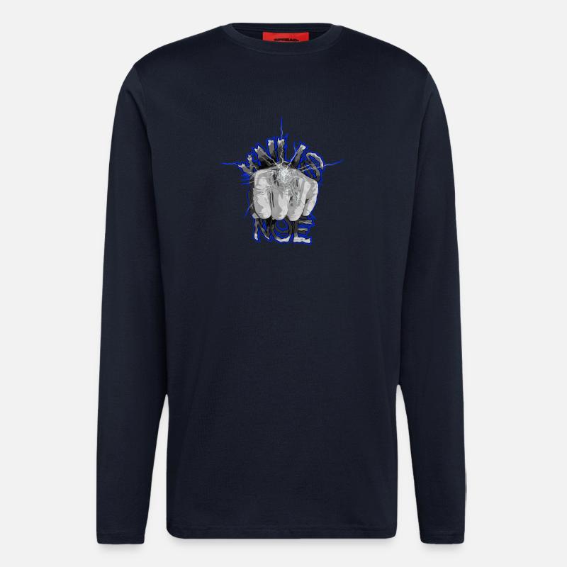 Die Faust zerschlägt das Glas - Langarmshirt - made by SPREAD  - DARK NAVY