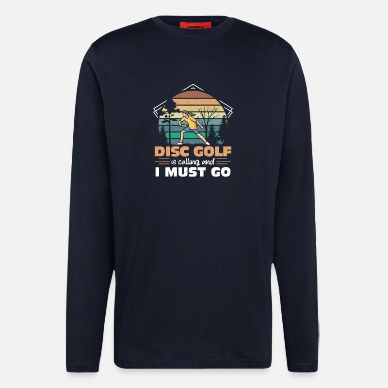 Cadeaux de disc golf Disc Golf - Manches longues bio décontracté fabriqué en UE - DARK NAVY