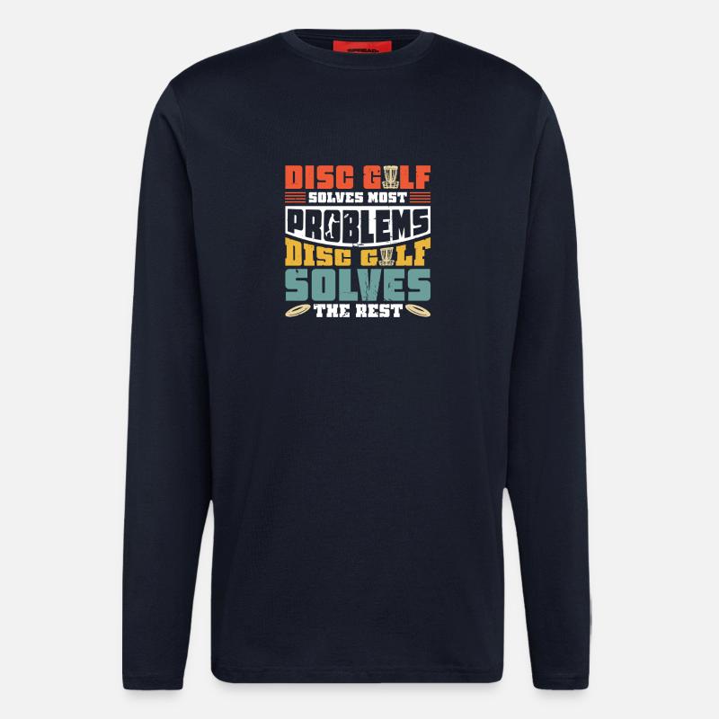 Cadeaux de disc golf Disc Golf - Manches longues bio décontracté fabriqué en UE - DARK NAVY