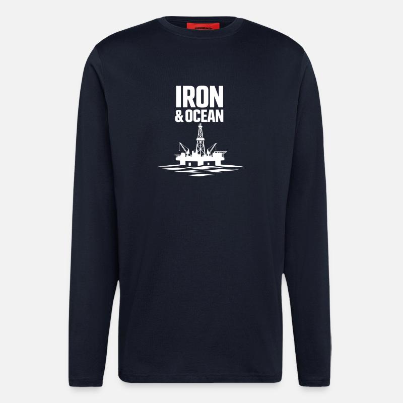 Offshore-bohrer-rig-bohrer Bohrboden Offshore - Langarmshirt - made by SPREAD - DARK NAVY