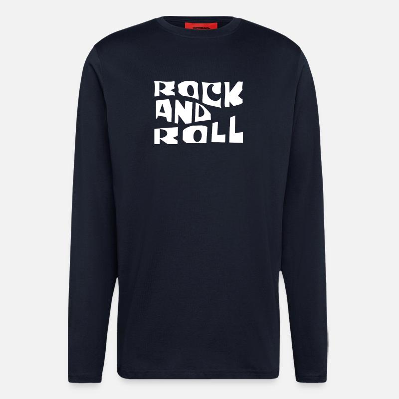 Rock'n'Roll Retro-Typografie - Langarmshirt - made by SPREAD - DARK NAVY