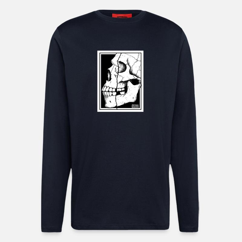Broken Skull Portrait - Longsleeve - made by SPREAD  - DARK NAVY