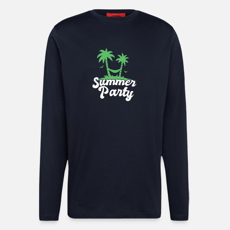Summer Party Palm Tree Design - Longsleeve - made by SPREAD  - DARK NAVY