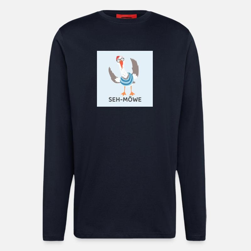 SEH-MÖWE – Lustige Möwe - Langarmshirt - made by SPREAD  - DARK NAVY