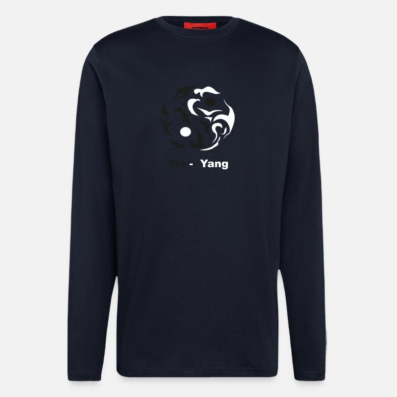 YinYang Silhouette: Kontrastkunst - Langarmshirt - made by SPREAD  - DARK NAVY