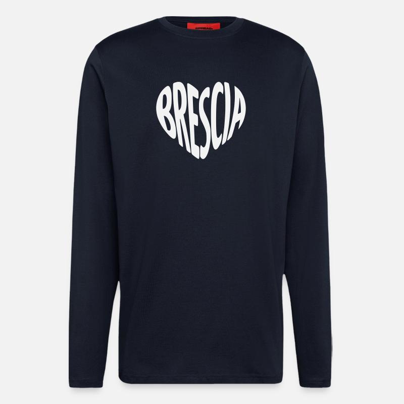 Brescia, Italy Heart Shape - Longsleeve - made by SPREAD  - DARK NAVY