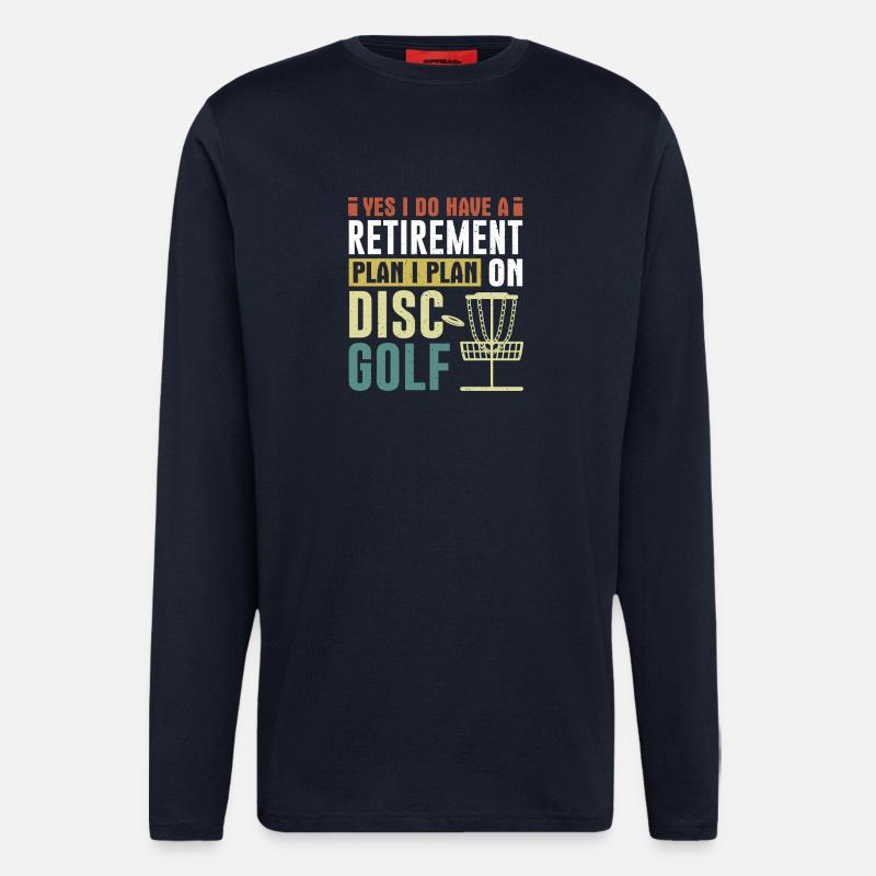Cadeaux de disc golf Disc Golf - Manches longues bio décontracté fabriqué en UE - DARK NAVY