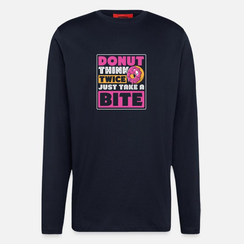 Restauration rapide en donuts - Manches longues bio décontracté fabriqué en UE - DARK NAVY