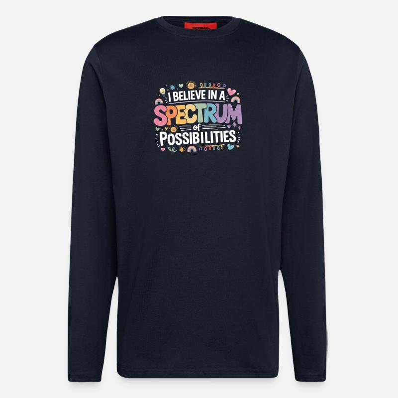 Autism Awareness Support rainbow - Longsleeve - made by SPREAD  - DARK NAVY