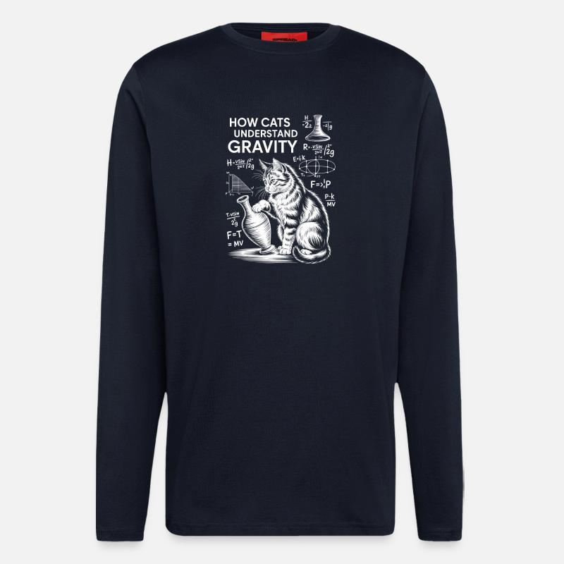Physics Cats Sayings Math Joke Physics Gift - Longsleeve - made by SPREAD  - DARK NAVY