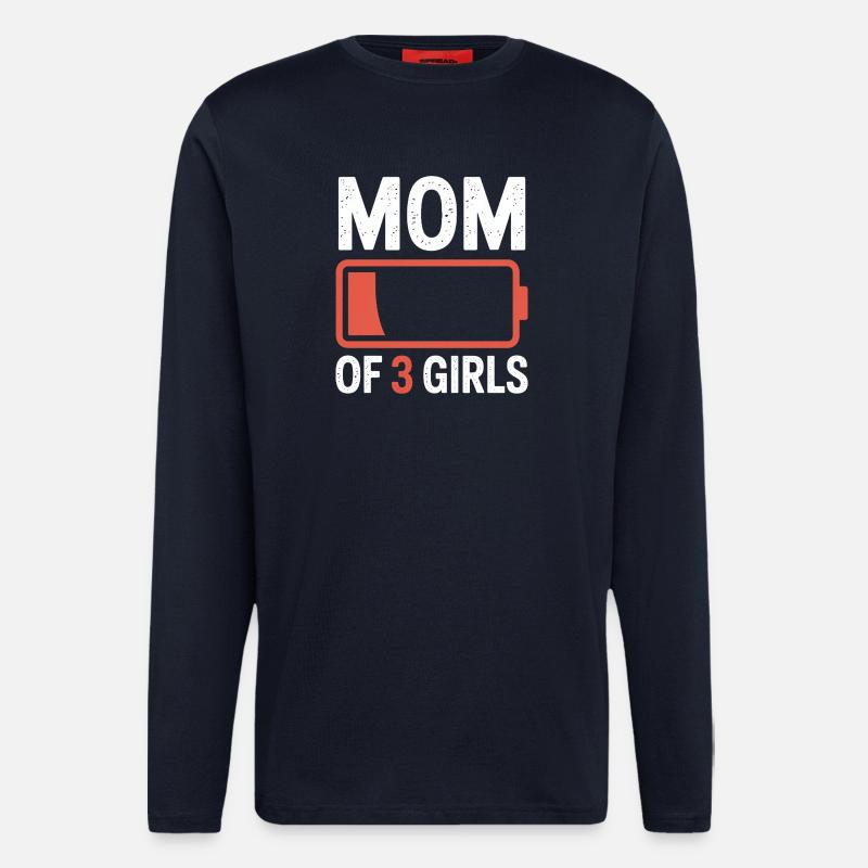 Mutter von 3 Mädchen Batterie-Ikon-Tee - Langarmshirt - made by SPREAD  - DARK NAVY