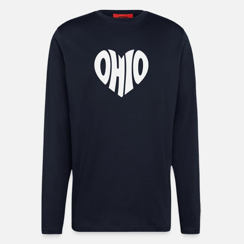 Ohio Herz Logo - Langarmshirt - made by SPREAD - DARK NAVY