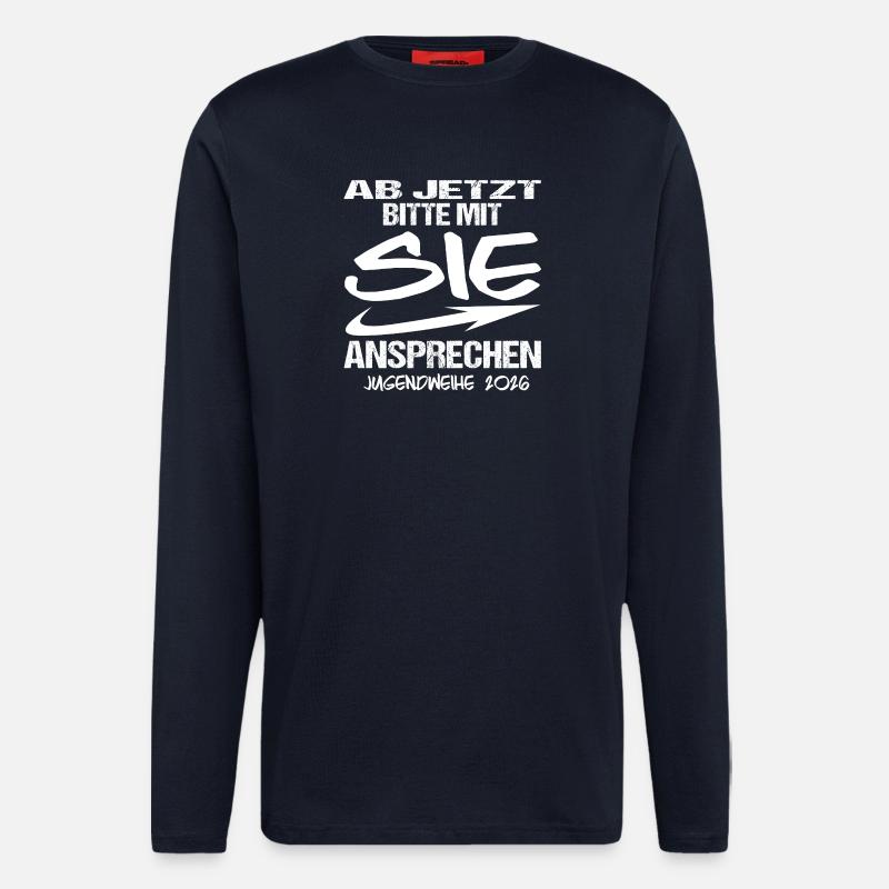 Jugendweihe - Jugendweihe 2026 - Manches longues bio décontracté fabriqué en UE - DARK NAVY