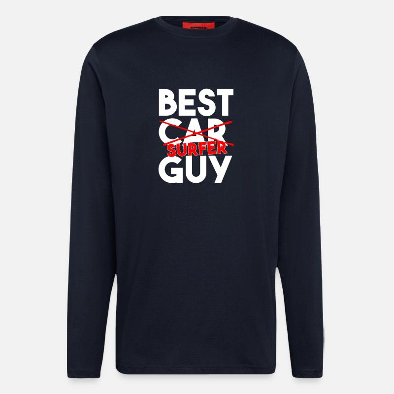 Bester Surfer-Typ Lustige Surf-Typografie - Langarmshirt - made by SPREAD  - DARK NAVY