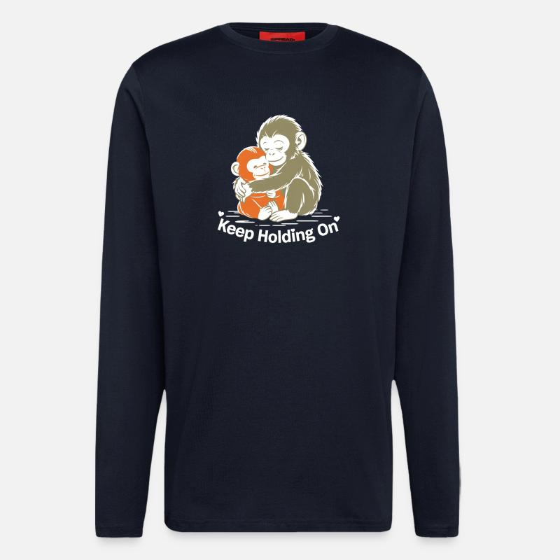Halt die Affenumarmung fest - Langarmshirt - made by SPREAD - DARK NAVY