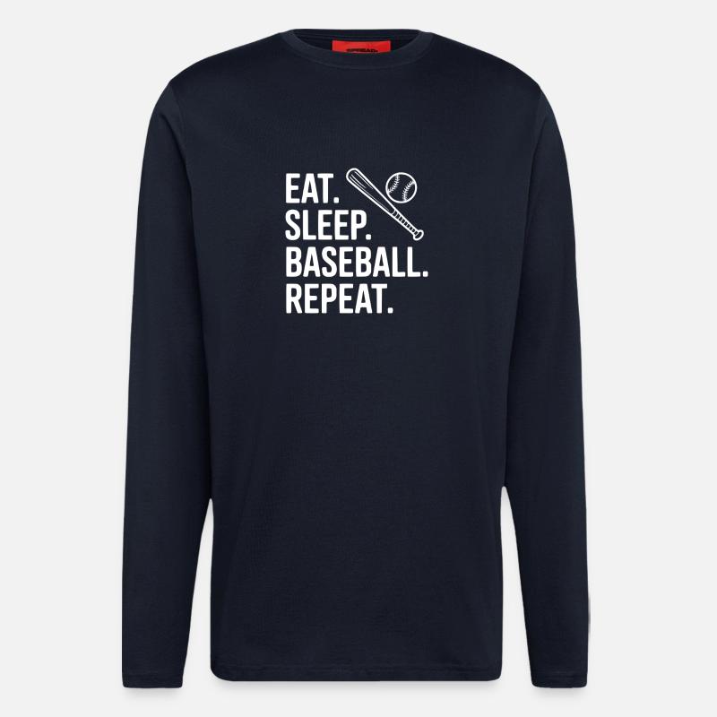 Eat. Sleep. Baseball. Repeat. - Longsleeve - made by SPREAD  - DARK NAVY
