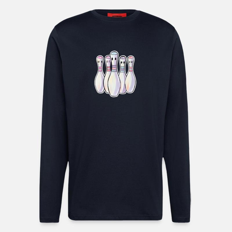 Bowling Pins Comic Look - Longsleeve - made by SPREAD  - DARK NAVY