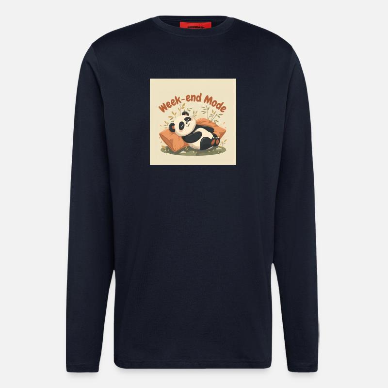 Panda Weekend Entspannter Modus - Langarmshirt - made by SPREAD  - DARK NAVY