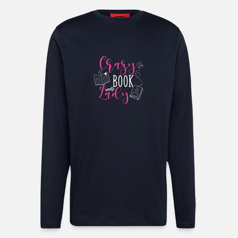 Verrückte Buchdame - Langarmshirt - made by SPREAD - DARK NAVY