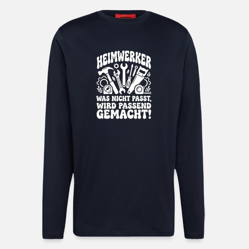 Heimwerker Spruch Werkzeug-Chaos - Langarmshirt - made by SPREAD  - DARK NAVY