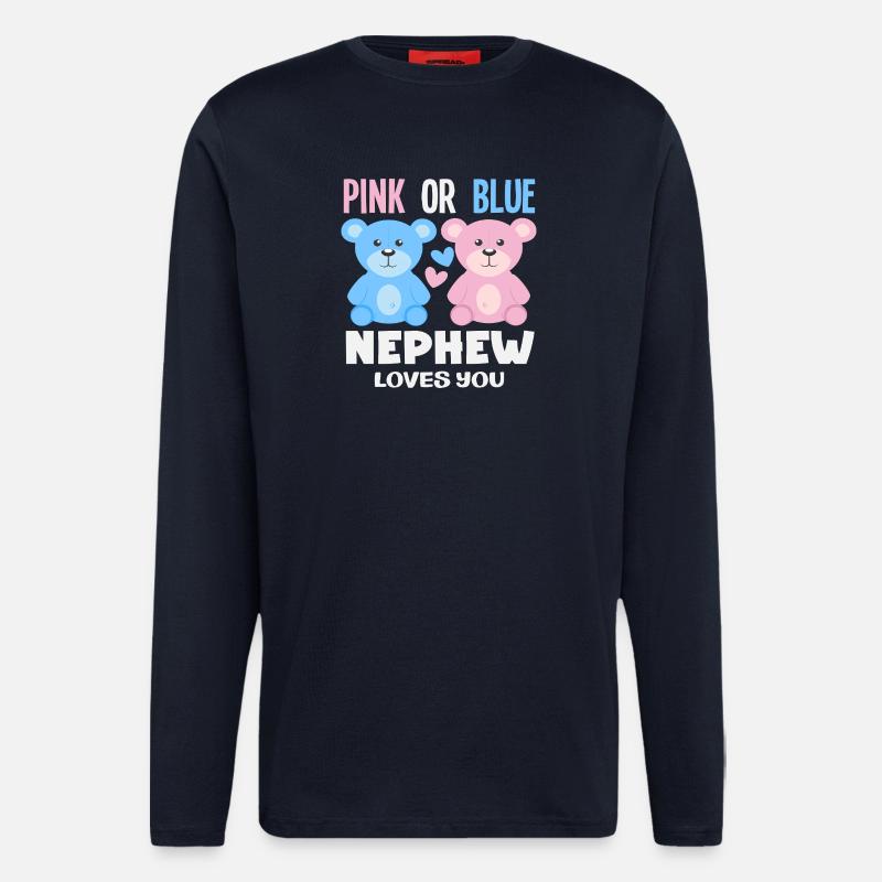 Pink Oder Blau Neffe Liebt Dich - Langarmshirt - made by SPREAD - DARK NAVY