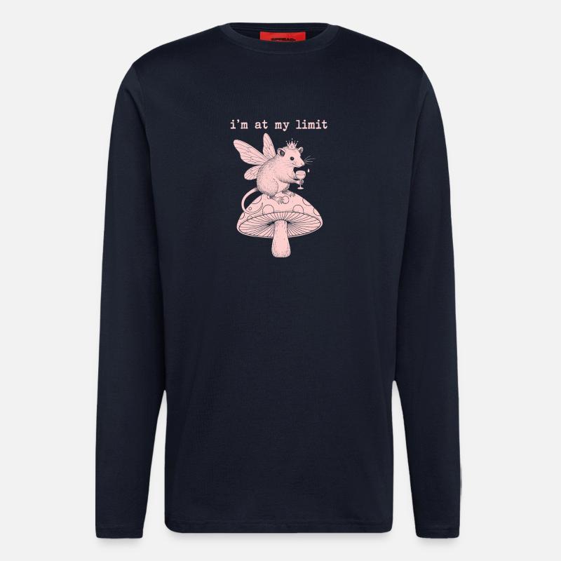 Fée Limite sur Champignon - Manches longues bio décontracté fabriqué en UE - DARK NAVY