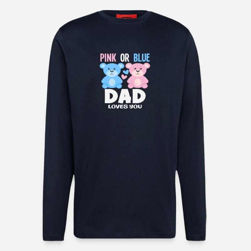Pink Oder Blau Papa Liebt Dich - Langarmshirt - made by SPREAD - DARK NAVY