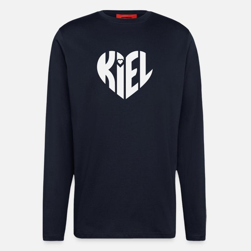 Kiel Herz Typografie - Langarmshirt - made by SPREAD  - DARK NAVY