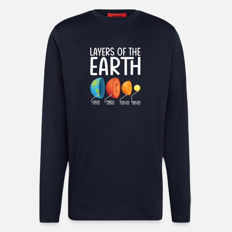 Earth Layers Exploded Diagram - Longsleeve - made by SPREAD  - DARK NAVY