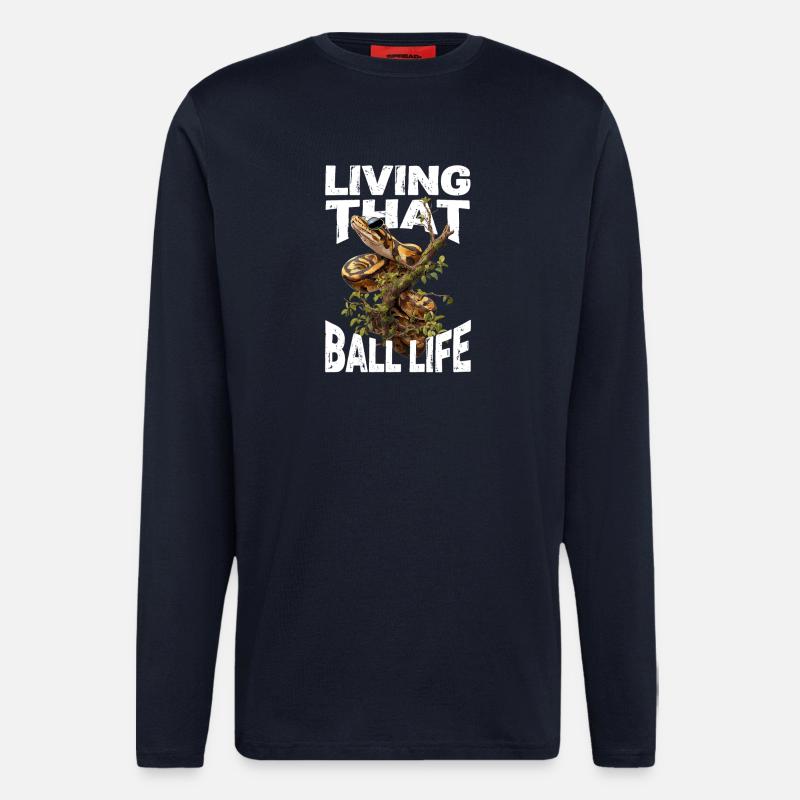 Königspython Schlangen Liebhaber Terrarium Python - Langarmshirt - made by SPREAD  - DARK NAVY