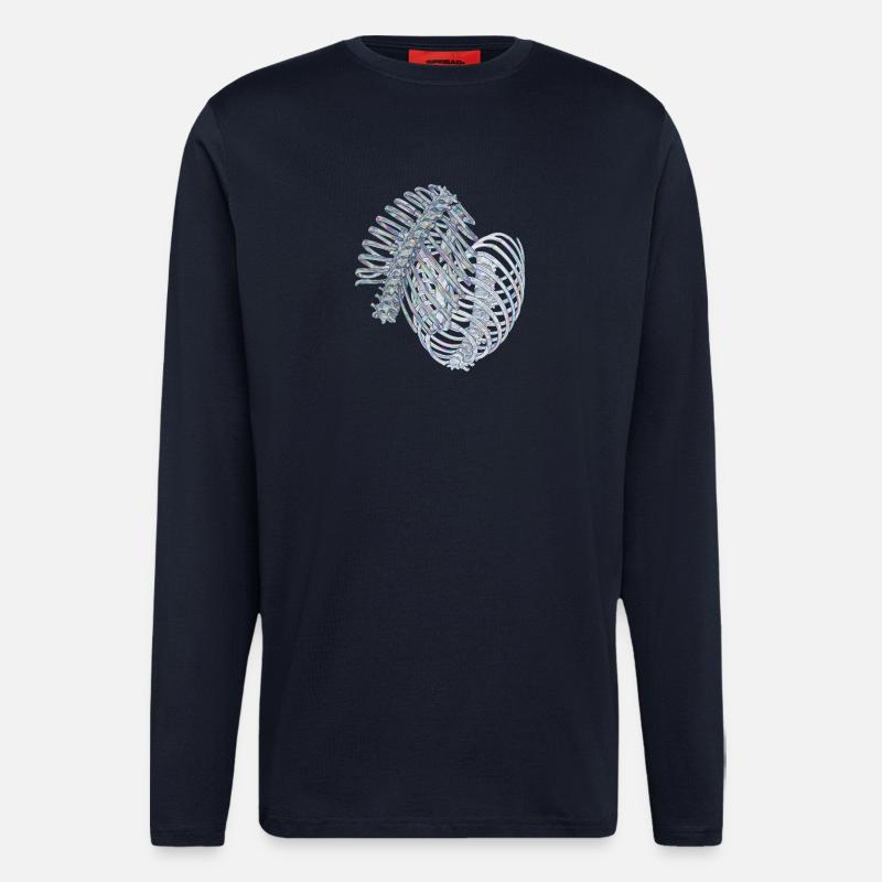Irisierende Rippen in Spiralform - Langarmshirt - made by SPREAD  - DARK NAVY