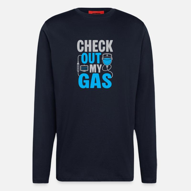 Anesthesiologist Check Out Anesthesia - Langarmshirt - made by SPREAD  - DARK NAVY