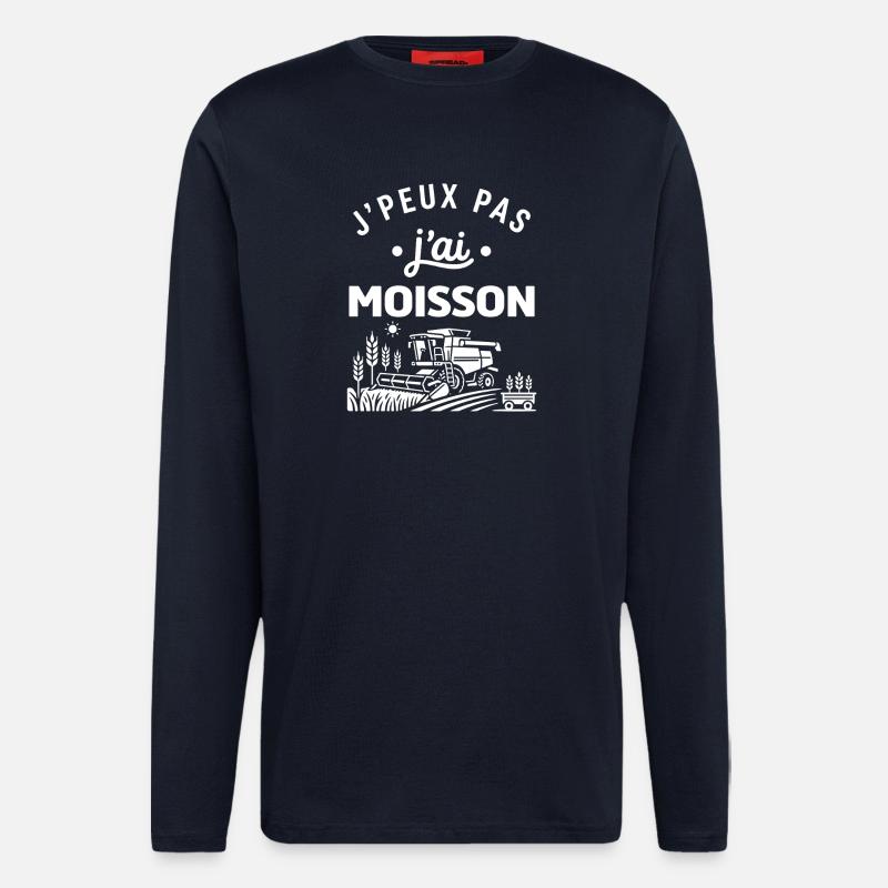 J'peux pas j'ai moisson - Manches longues bio décontracté fabriqué en UE - DARK NAVY