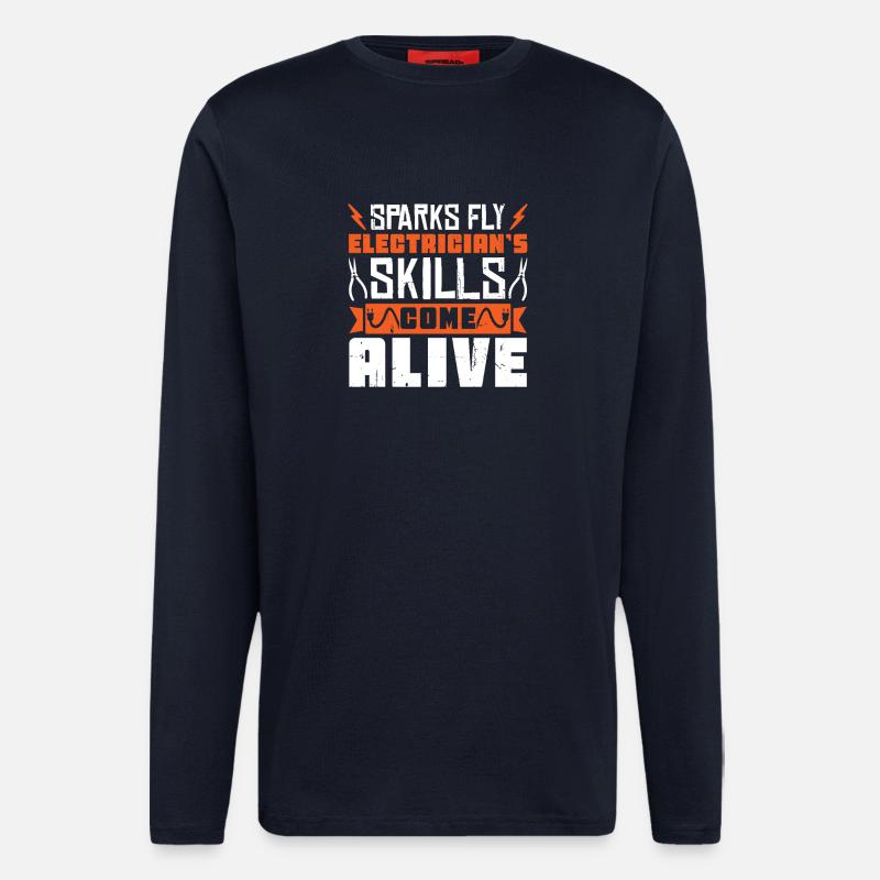 Electrician, Electronics Technician, Electrician - Longsleeve - made by SPREAD  - DARK NAVY