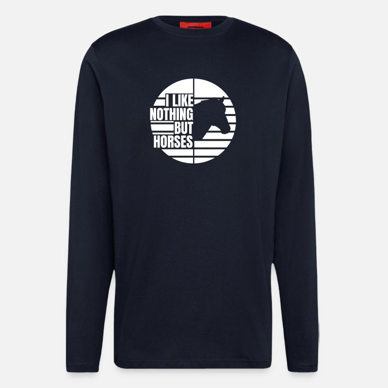 Ich mag Pferde - Langarmshirt - made by SPREAD  - DARK NAVY