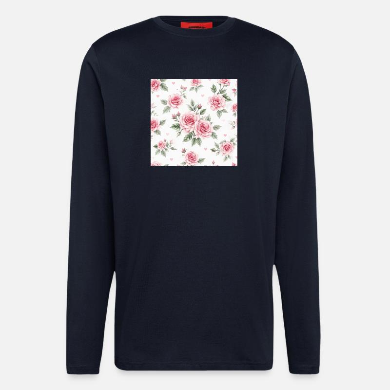 Roses and Hearts pattern - Longsleeve - made by SPREAD  - DARK NAVY