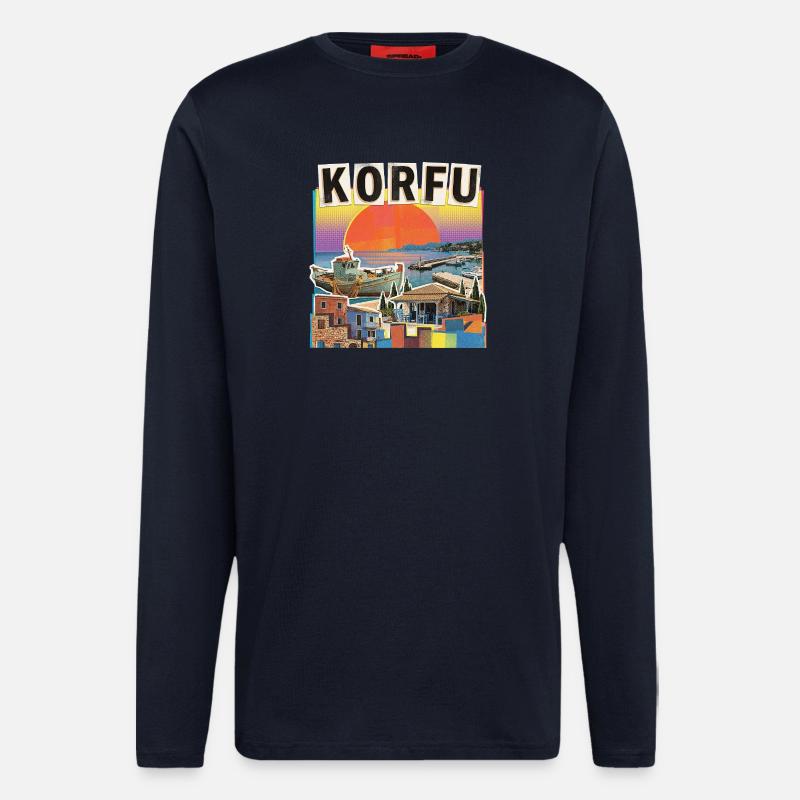 Corfu Greece - Longsleeve - made by SPREAD  - DARK NAVY