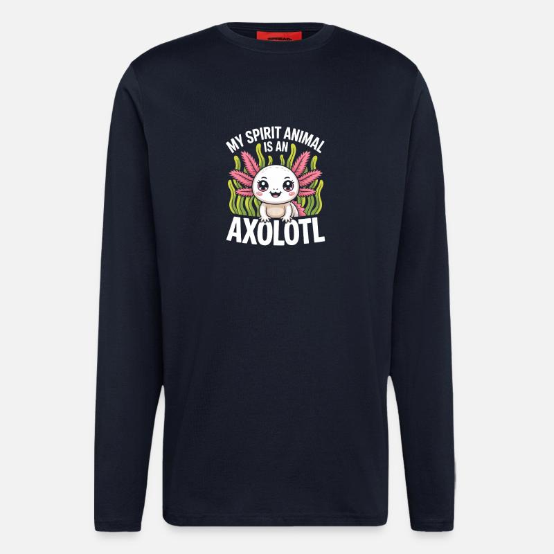 Axolotl Geisttier-Design - Langarmshirt - made by SPREAD - DARK NAVY