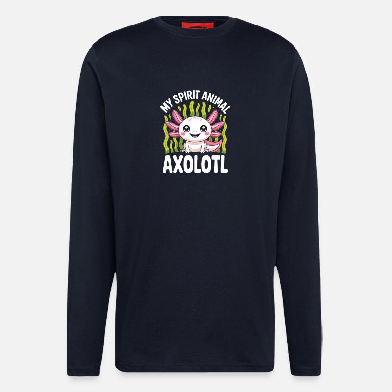 Mein Geisttier-Axolotl - Langarmshirt - made by SPREAD - DARK NAVY