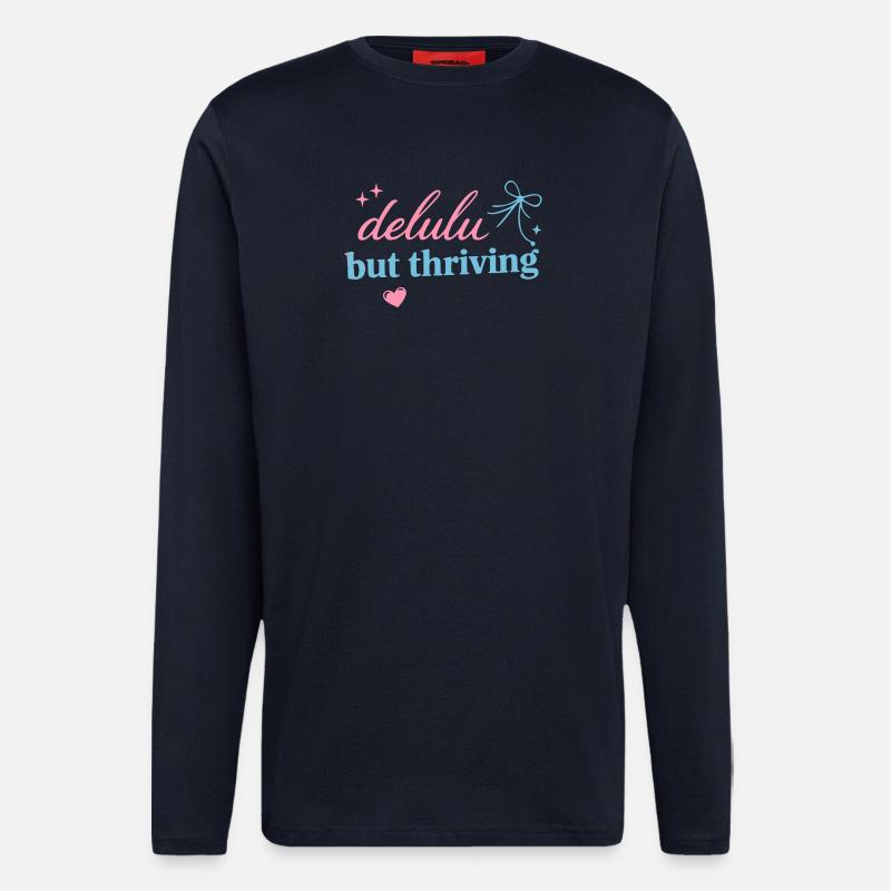 Delhu Thriving Script Logo - Longsleeve - made by SPREAD  - DARK NAVY