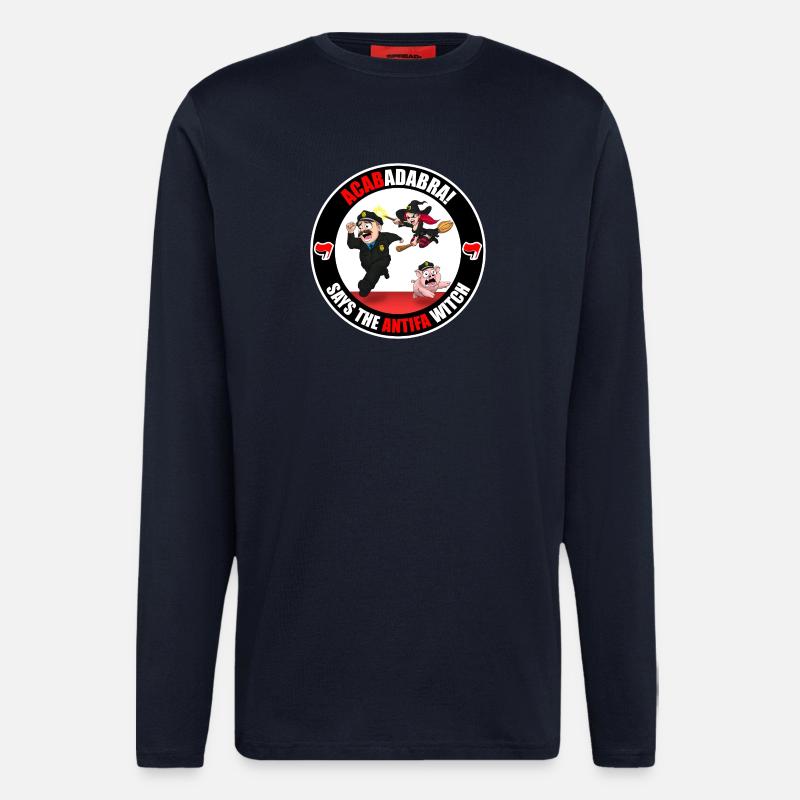 Die Antifa-Hexe – Polizei - Langarmshirt - made by SPREAD  - DARK NAVY