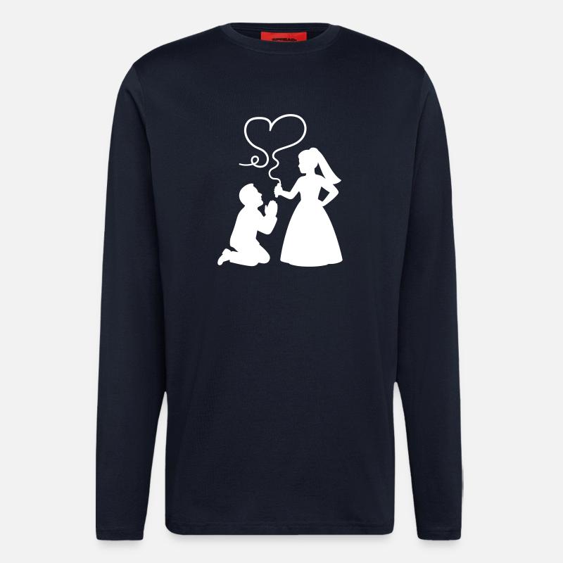 Brautpaar Ehepaar Hochzeit - Langarmshirt - made by SPREAD  - DARK NAVY