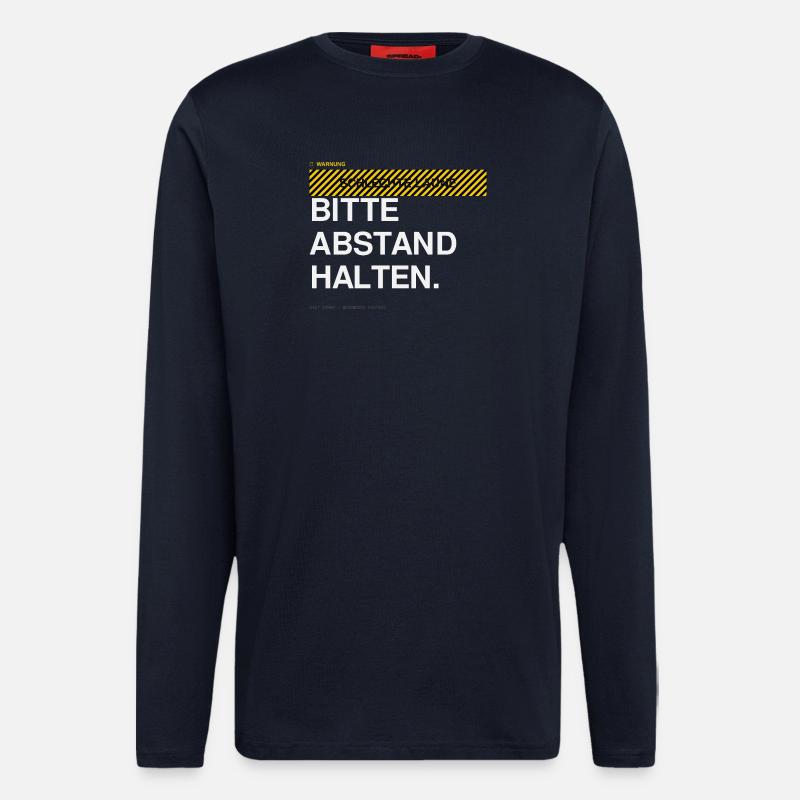 BITTE ABSTAND HALTEN Warnhinweis - Langarmshirt - made by SPREAD - DARK NAVY