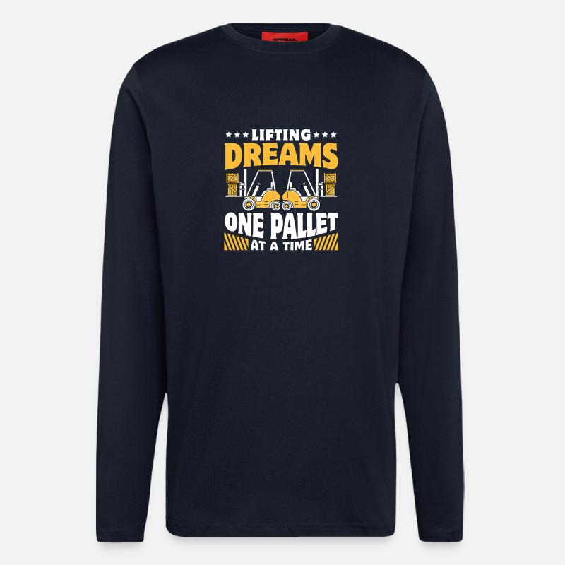 Staplerfahrer Englisch Spruch Stapler - Langarmshirt - made by SPREAD - DARK NAVY