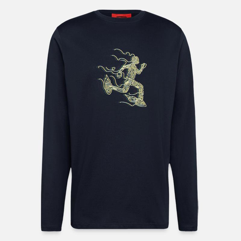 Stilisierter Rocket Runner - Langarmshirt - made by SPREAD  - DARK NAVY
