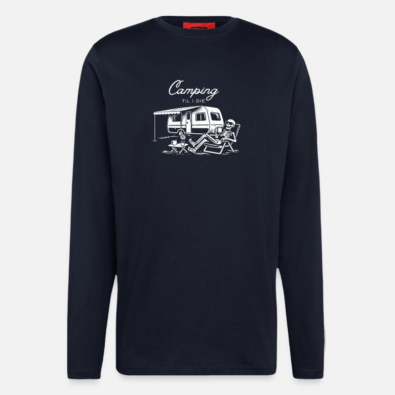 Camping til I die - Langarmshirt - made by SPREAD - DARK NAVY